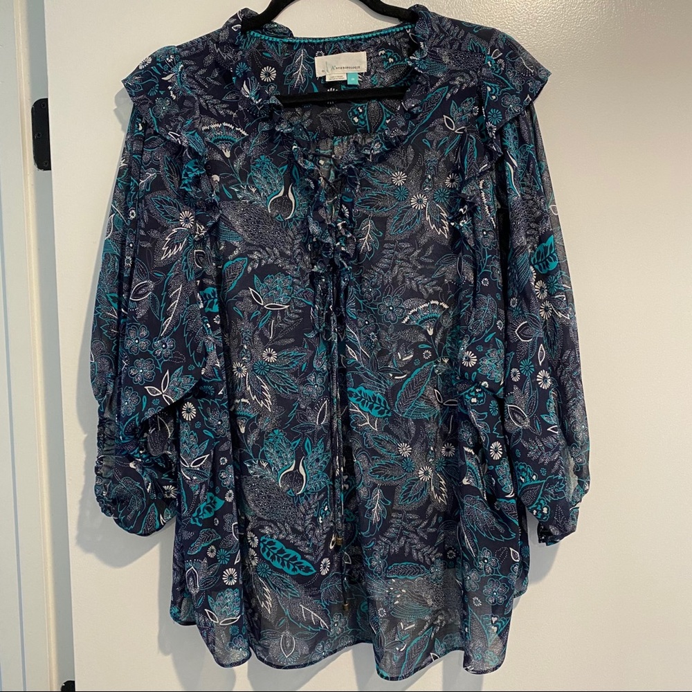 A+ Anthropologie Plus Short Sleeve Blouse Size 2X